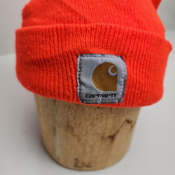Carhartt Fluorescent Orange Winter Cuffed Hunting Beanie Unisex OS - Picture 3 of 4